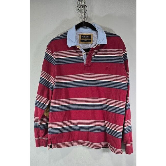 Brooks Brothers Red striped Long Sleeve Polo Size Large mens - Picture 1 of 11